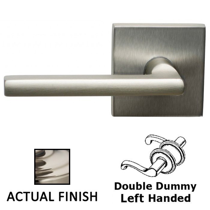 Double Dummy Left Handed Lever with Square Rosette in Polished Nickel Lacquered
