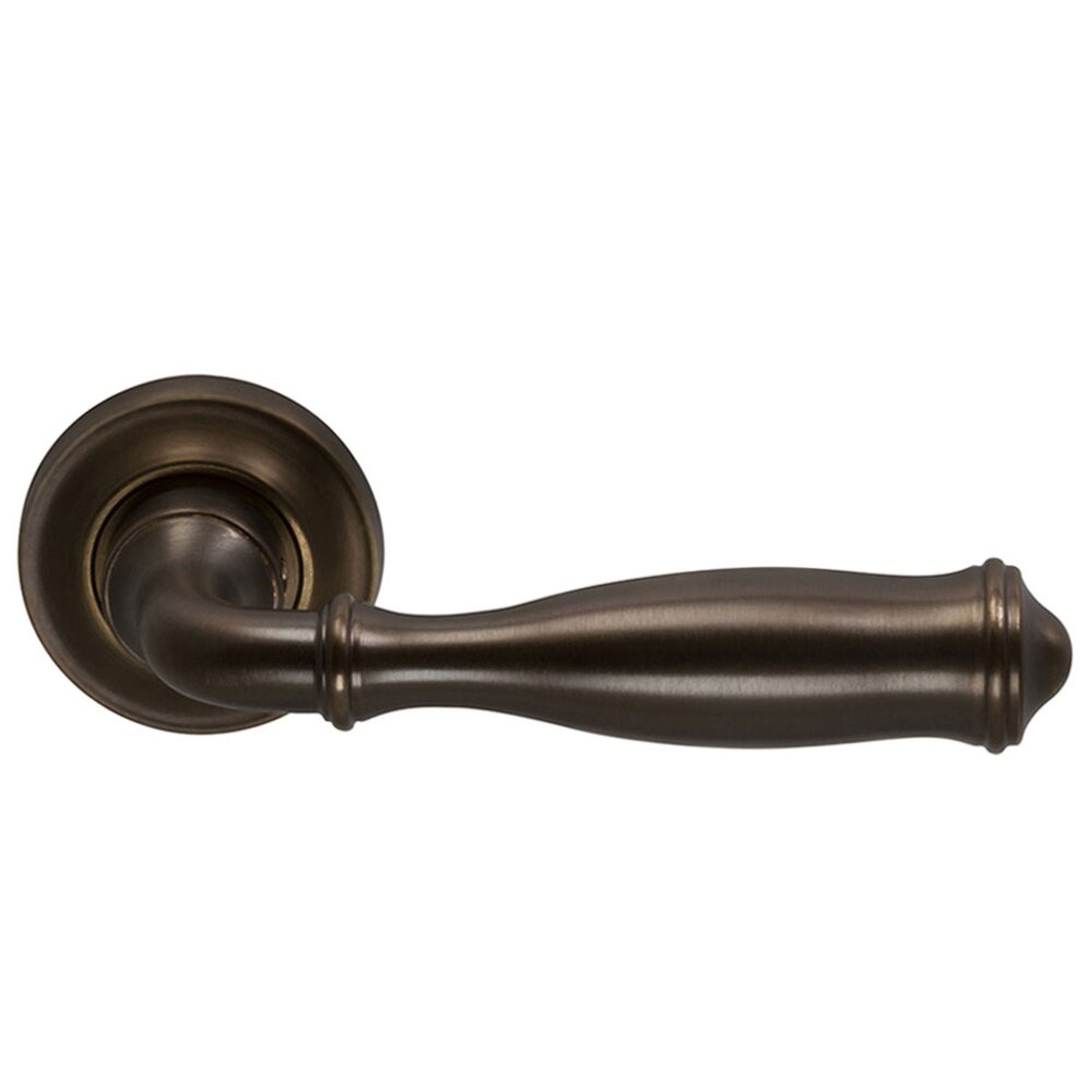 Passage Traditions Classic Lever with Small Radial Rosette in Antique Bronze Unlacquered