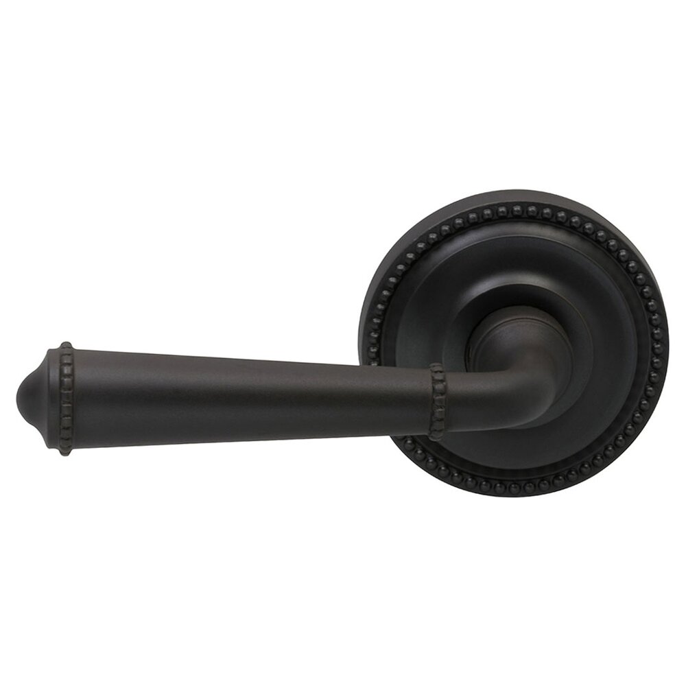 Single Dummy Traditions Left Handed Beaded Lever with Beaded Rosette in Oil Rubbed Bronze Lacquered