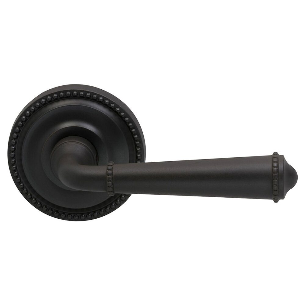 Single Dummy Traditions Right Handed Beaded Lever with Beaded Rosette in Oil Rubbed Bronze Lacquered
