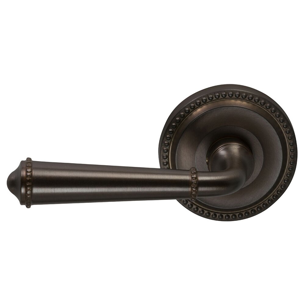 Passage Traditions Left Handed Beaded Lever with Beaded Rosette in Antique Bronze Unlacquered