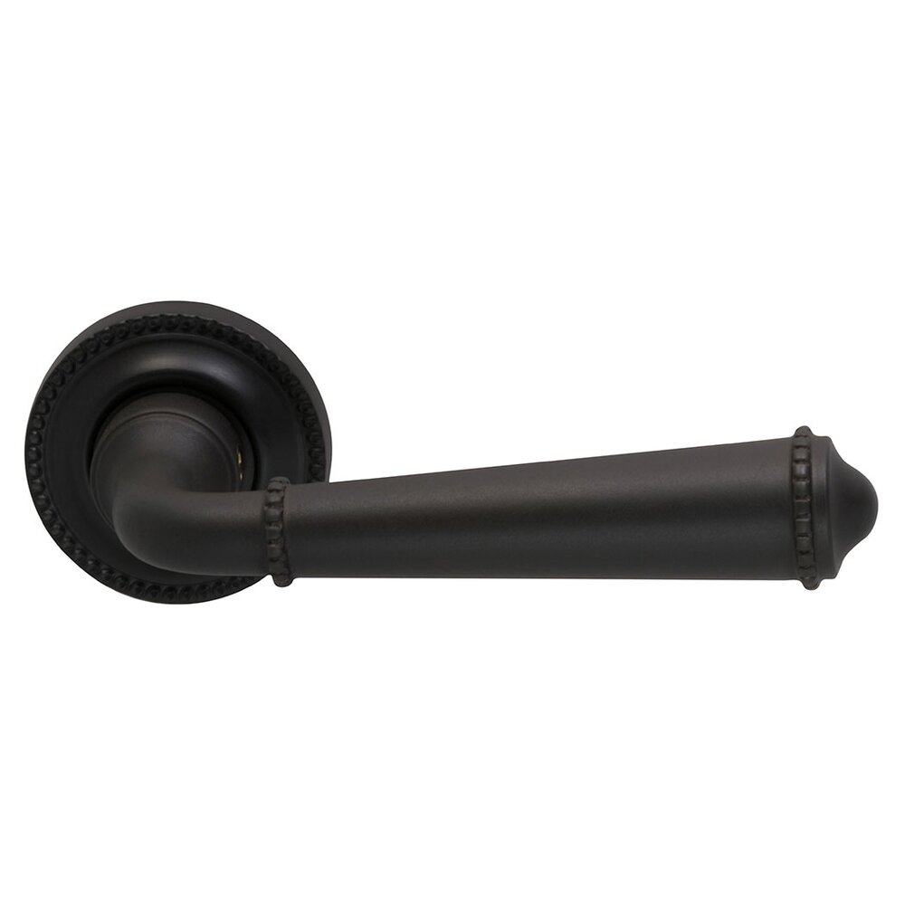 Single Dummy Traditions Beaded Lever with Small Beaded Rosette in Oil Rubbed Bronze Lacquered