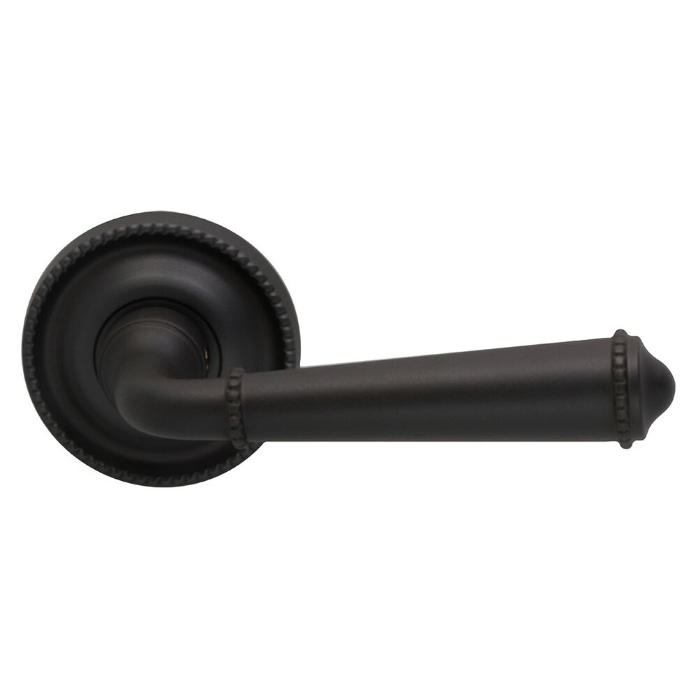 Single Dummy Traditions Beaded Lever with Medium Beaded Rosette in Oil Rubbed Bronze Lacquered