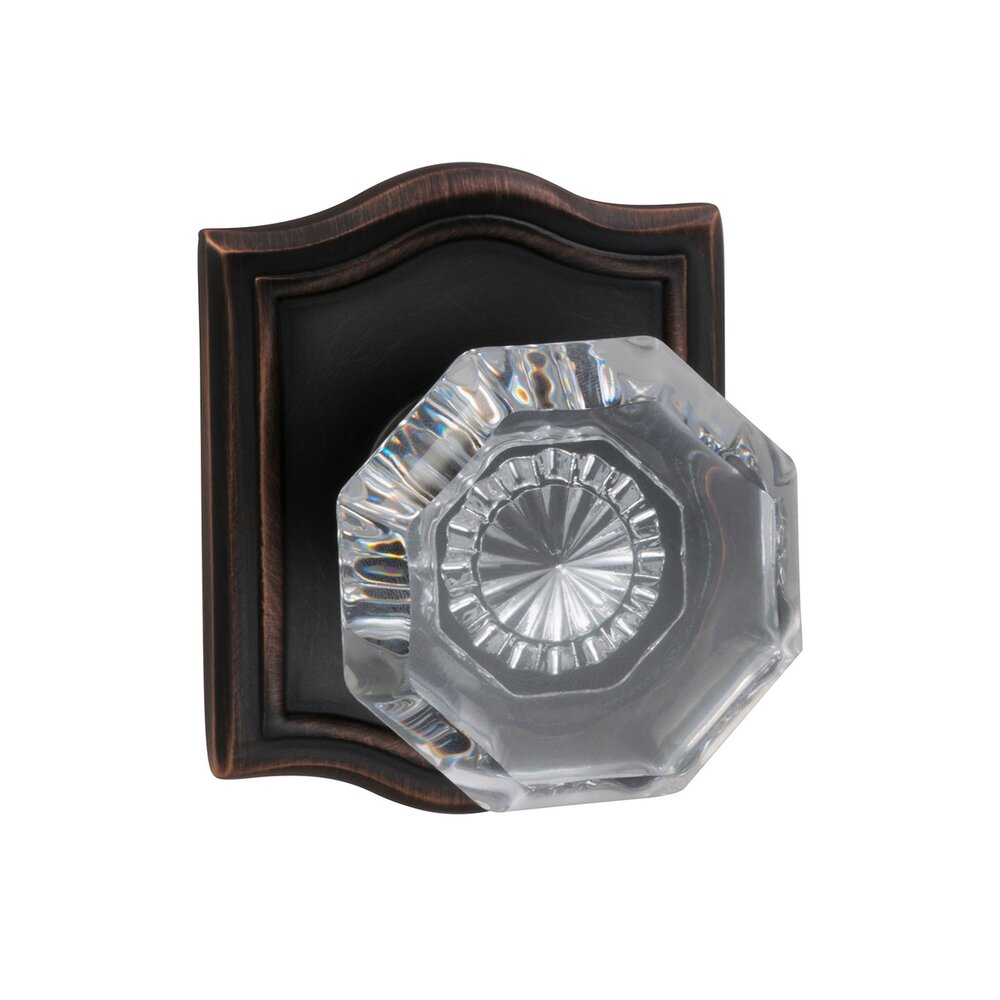 Double Dummy Glass Knob with Arch Rose in Tuscan Bronze