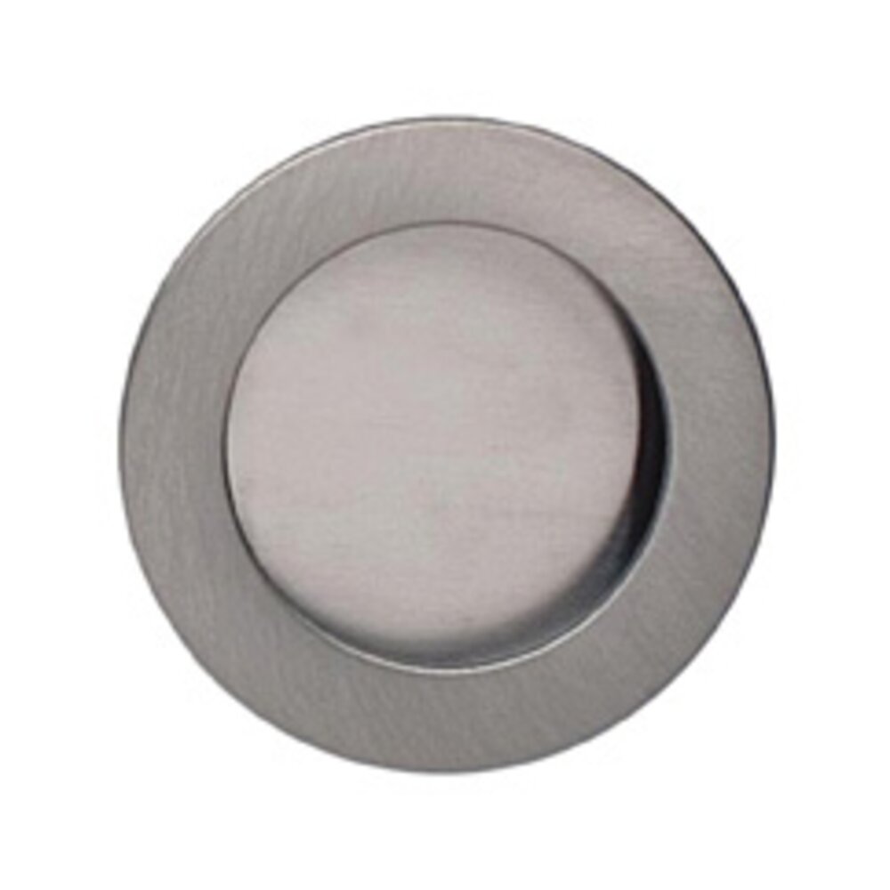 2" (51mm) Round Modern Recessed Pull in Satin Nickel Lacquered