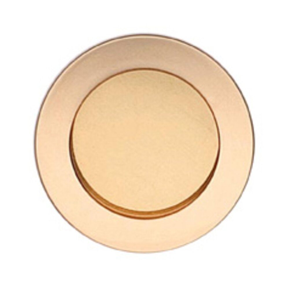 2" (51mm) Round Modern Recessed Pull in Polished Brass Lacquered