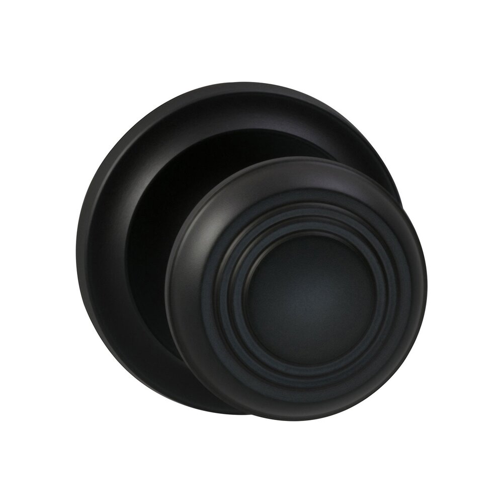 Privacy Traditions Knob with Radial Rosette in Oil Rubbed Bronze Lacquered