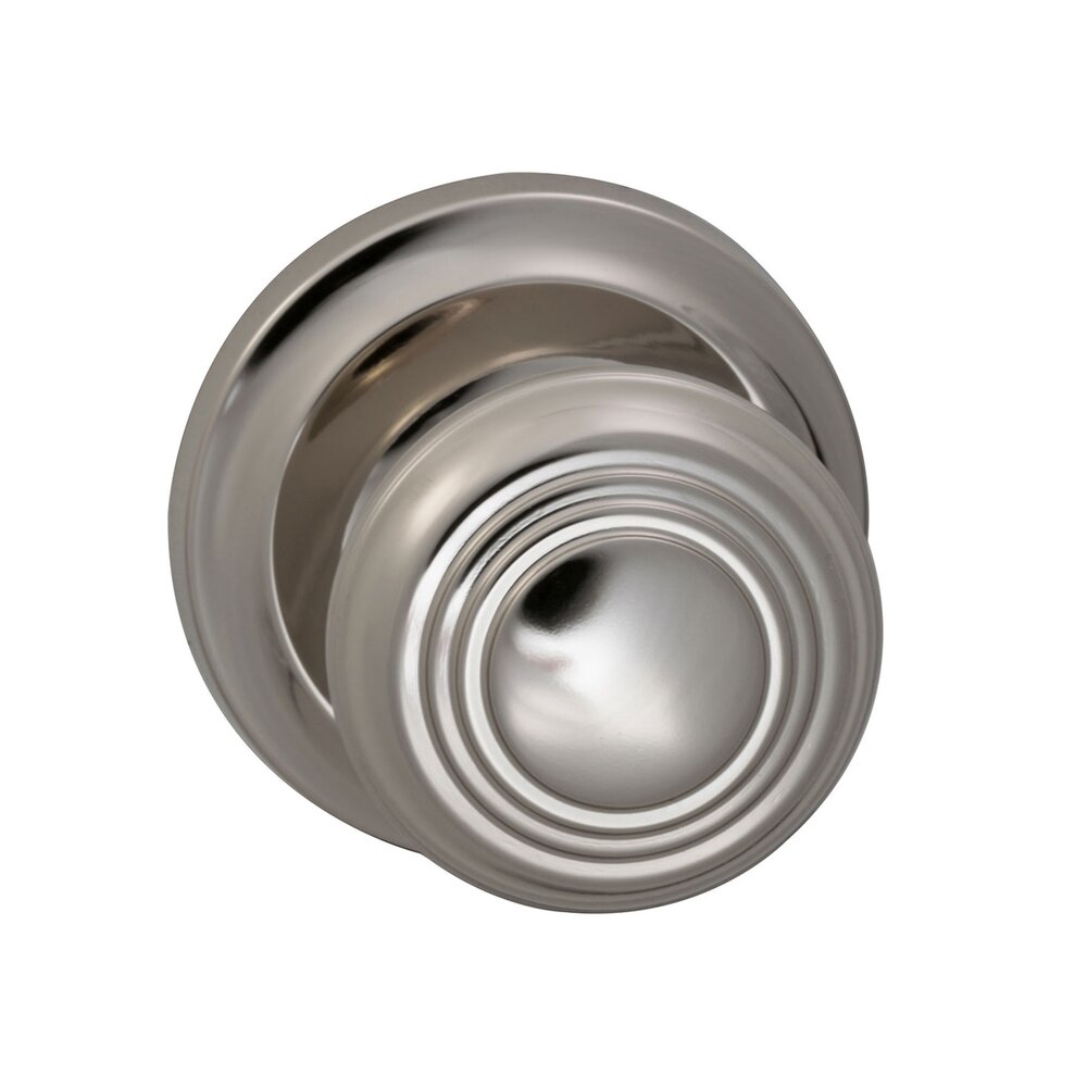 Double Dummy Traditions Knob with Radial Rosette in Polished Nickel Lacquered