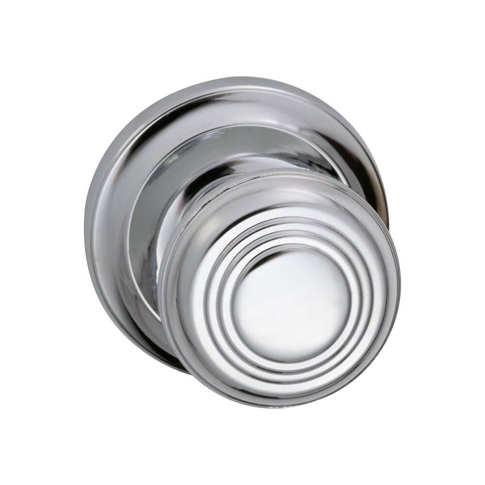 Double Dummy Traditions Knob with Radial Rosette in Polished Chrome