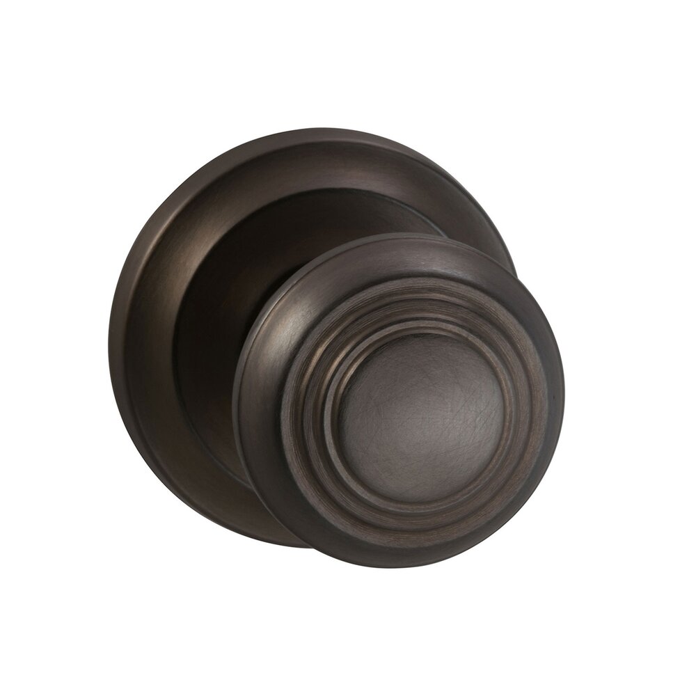 Single Dummy Traditions Knob with Radial Rosette in Antique Bronze Unlacquered