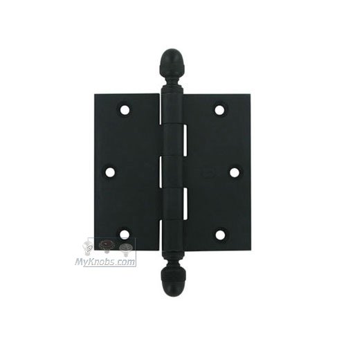 3 1/2" x 3 1/2" Plain Bearing, Solid Brass Hinge with Acorn Finials in Oil-Rubbed Bronze, Lacquered