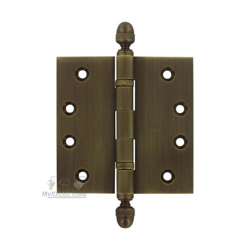4" x 4" Ball Bearing, Solid Brass Hinge with Acorn Finials in Shaded Bronze Lacquered, Lacquered