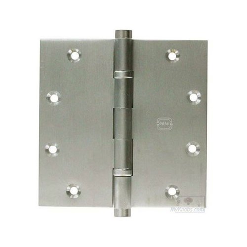 4 1/2" x 4 1/2" Ball Bearing, Button Tip Solid Brass Hinge in Satin Nickel Lacquered