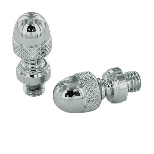 Pair of Acorn Finials in Polished Chrome