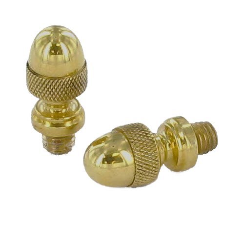 Pair of Acorn Finials in Polished Brass Unlacquered
