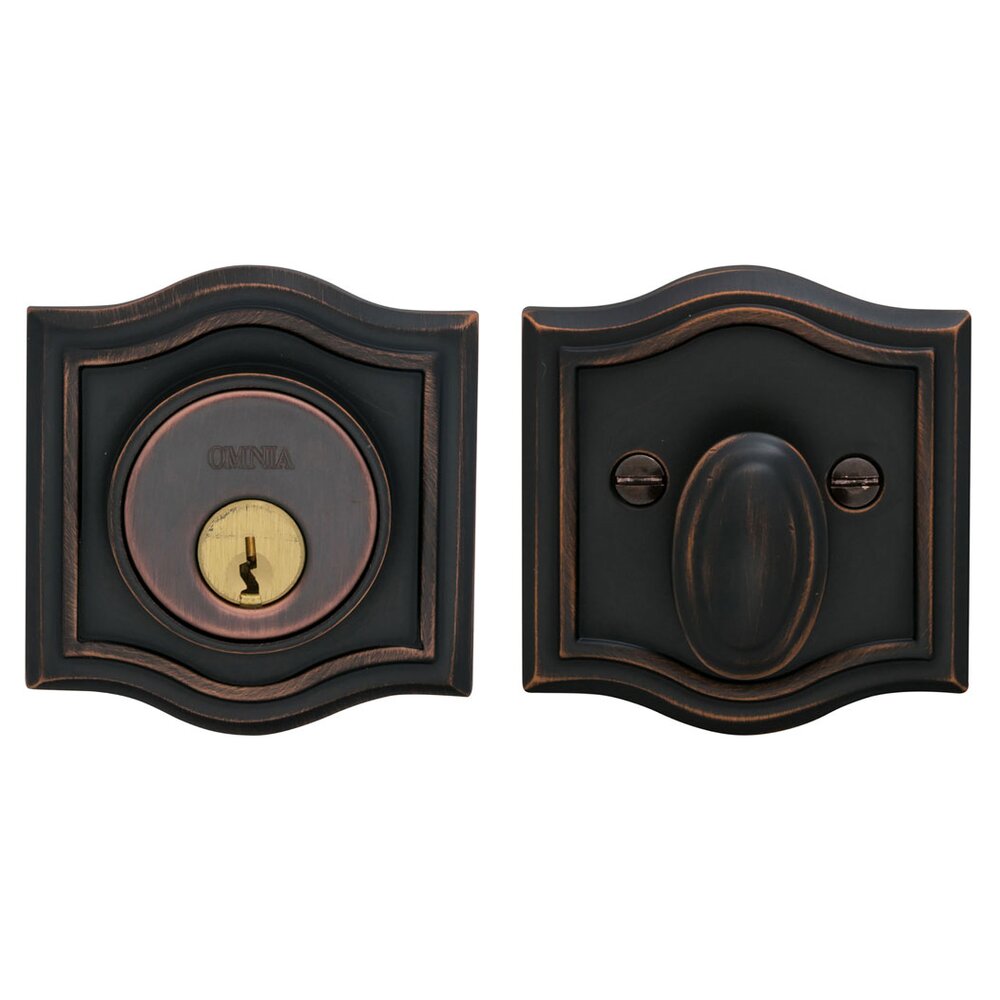Arched Single Cylinder Deadbolt in Tuscan Bronze