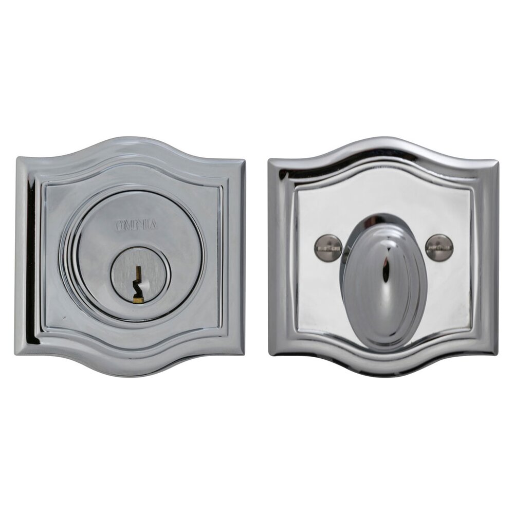Arched Auxiliary Single Deadbolt in Polished Chrome Plated 