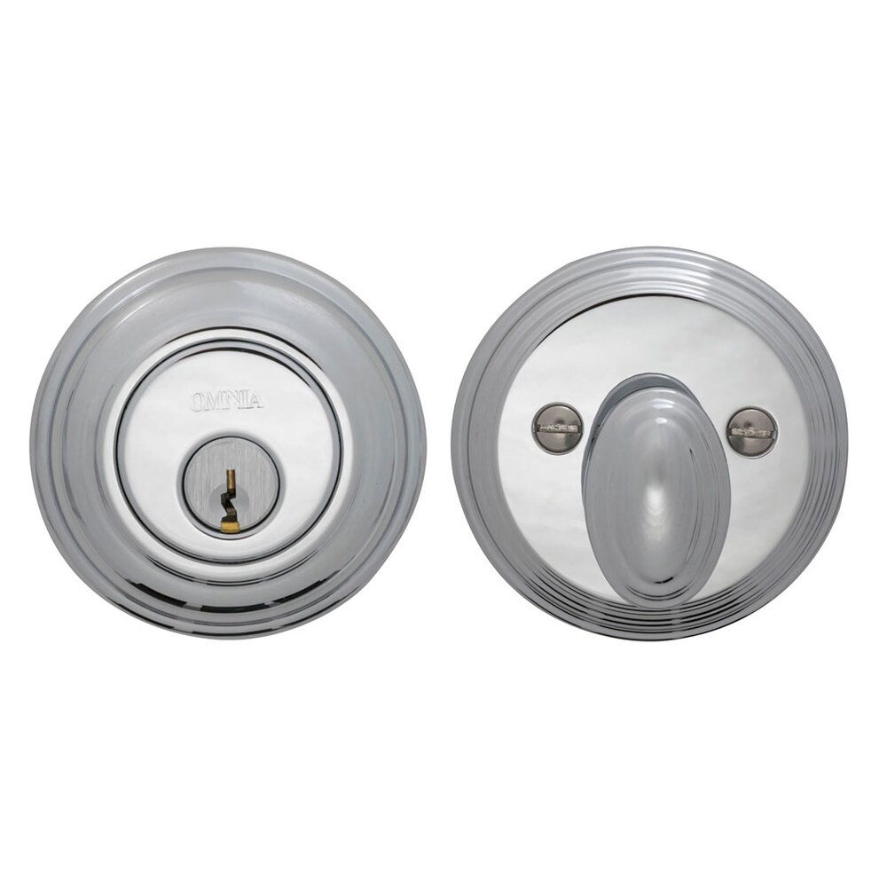 Colonial Single Cylinder Deadbolt in Polished Chrome