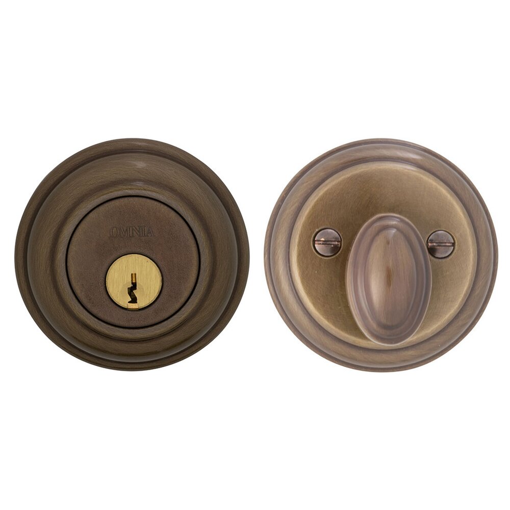 Colonial Single Cylinder Deadbolt in Shaded Bronze Lacquered
