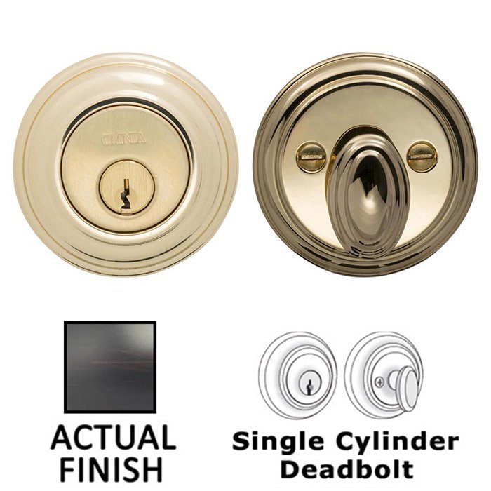 Colonial Single Cylinder Deadbolt in Tuscan Bronze