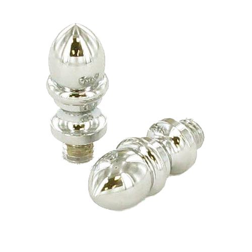 Pair of Crown Finials in Polished Polished Nickel Lacquered