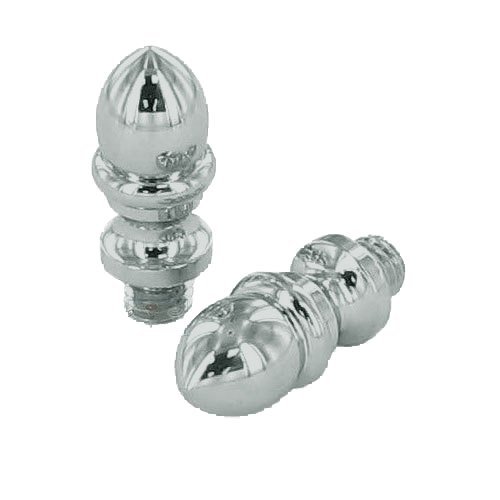 Pair of Crown Finials in Polished Chrome