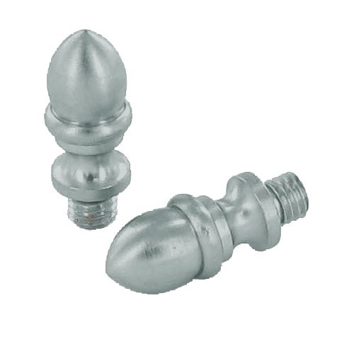Pair of Crown Finials in Satin Chrome
