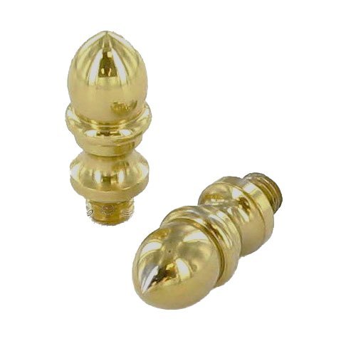 Pair of Crown Finials in Polished Brass Unlacquered