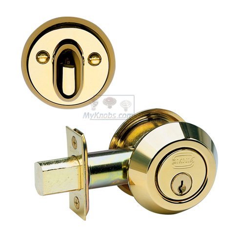 Single Deadbolt in Polished Brass Lacquered