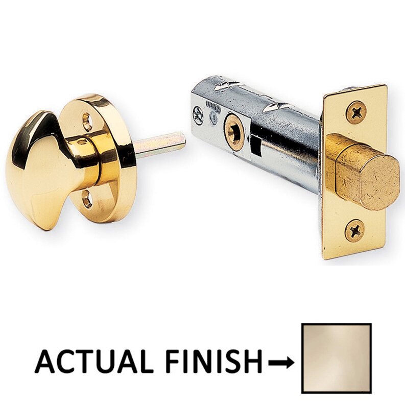 Modern Mortise Privacy Bolt in Polished Brass Lacquered