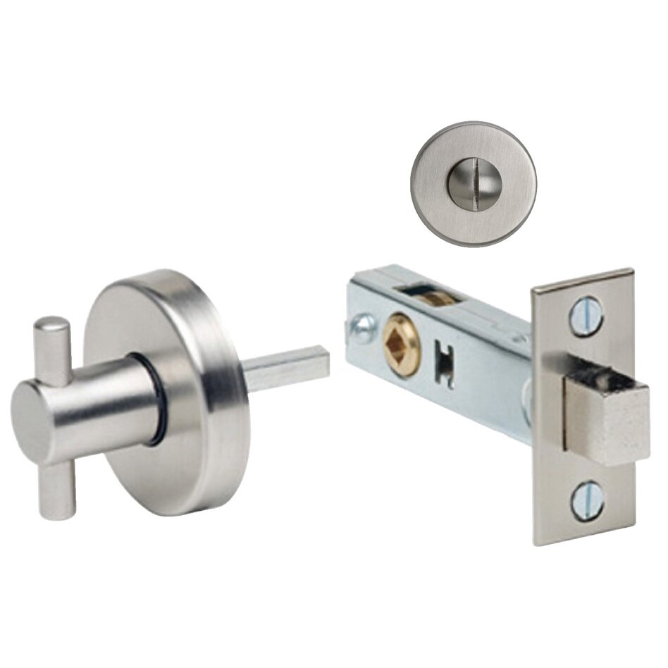 Modern Mortise Privacy Bolt in Brushed Stainless Steel