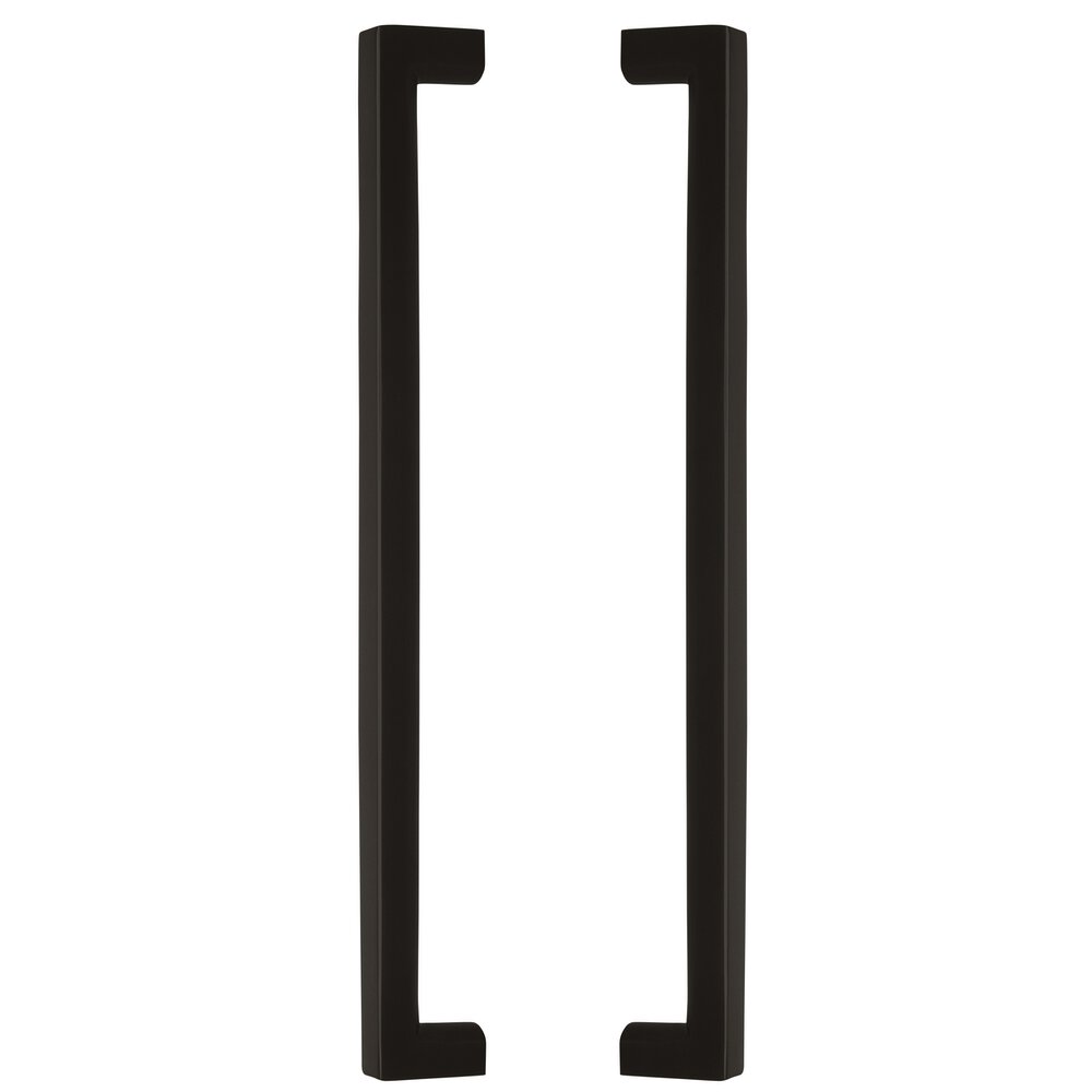 18" Centers Square Rounded Back to Back Door Pull in Oil Rubbed Bronze Lacquered