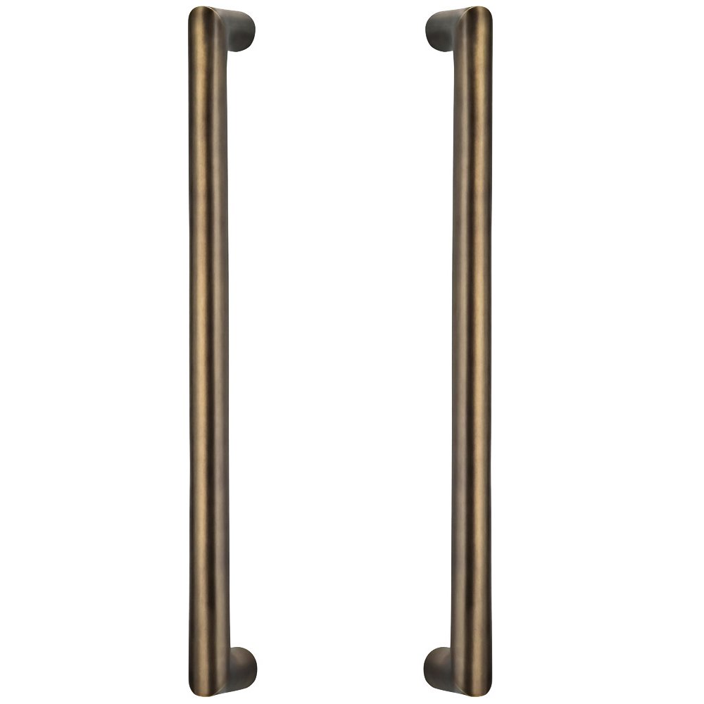 12" Centers Back To Back Door Pull In Antique Brass Lacquered