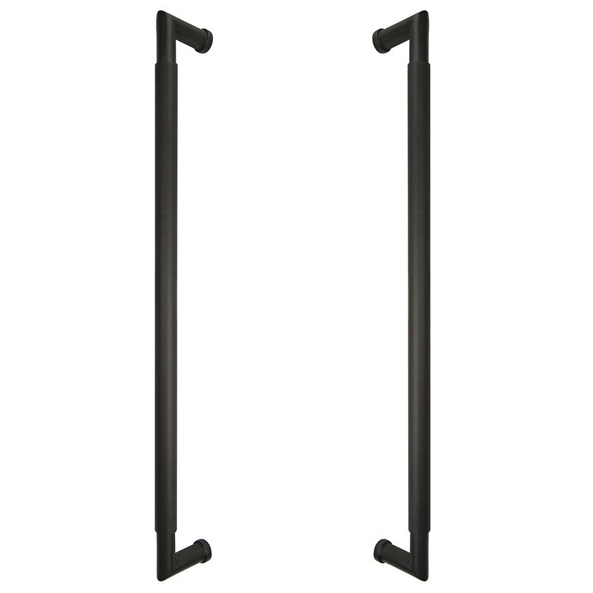 18" Centers Smooth Back To Back Pull In Oil Rubbed Bronze Lacquered