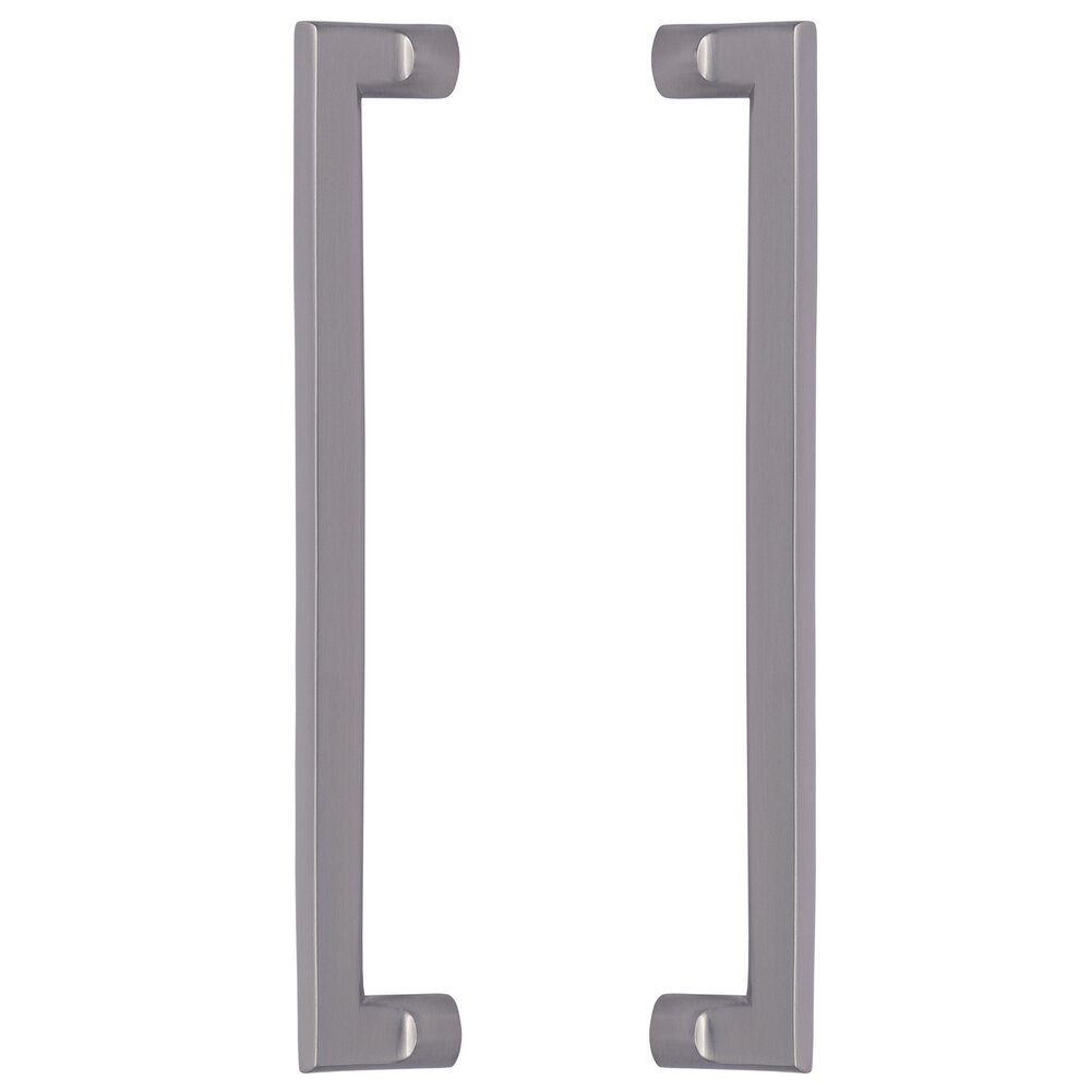 12" Centers Wedge Back to Back Door Pull in Satin Nickel Lacquered