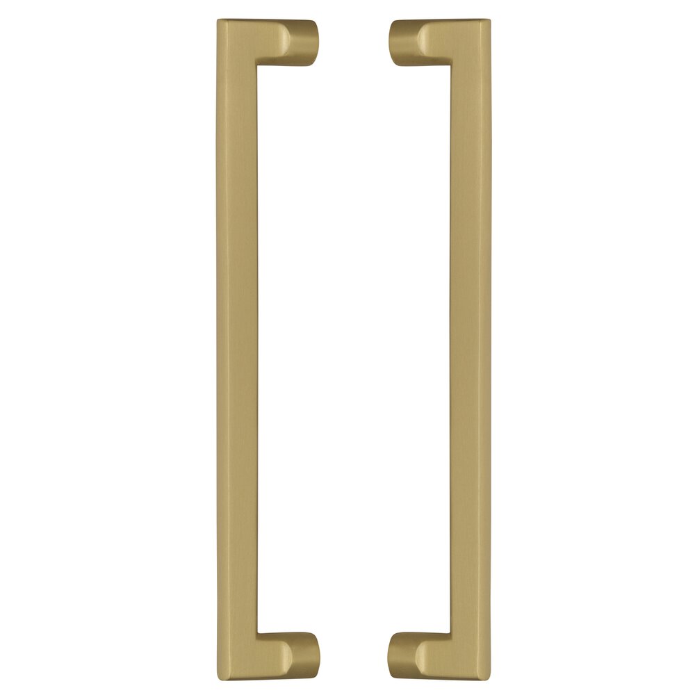 12" Centers Wedge Back to Back Door Pull in Satin Brass Lacquered