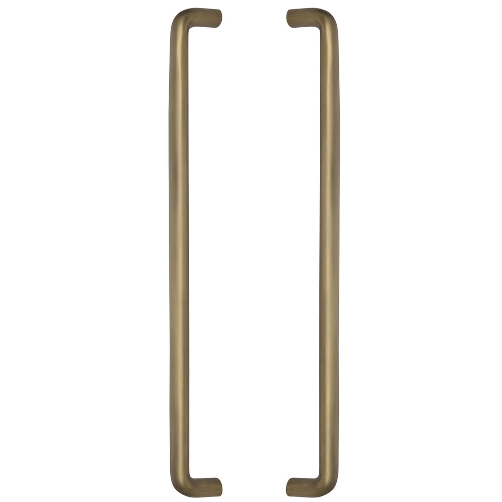 18" Centers Oval Back to Back Door Pull in Antique Brass Lacquered