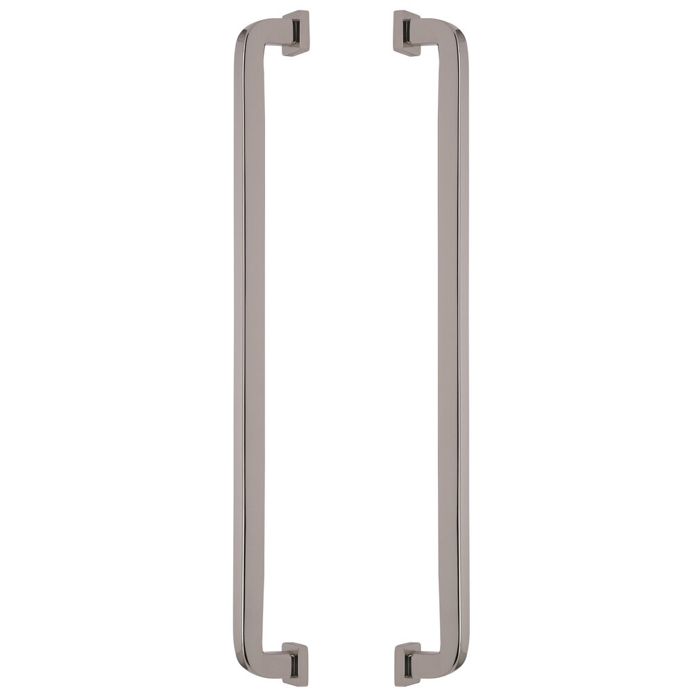 18" Centers Square Radius Back to Back Door Pull in Polished Nickel Lacquered