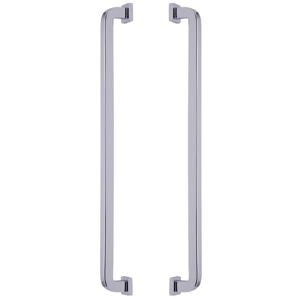 18" Centers Square Radius Back to Back Door Pull in Polished Chrome
