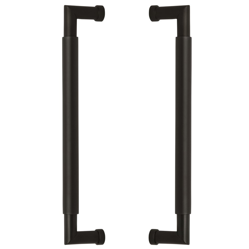 12" Centers Plain Back to Back Door Pull in Oil Rubbed Bronze Lacquered