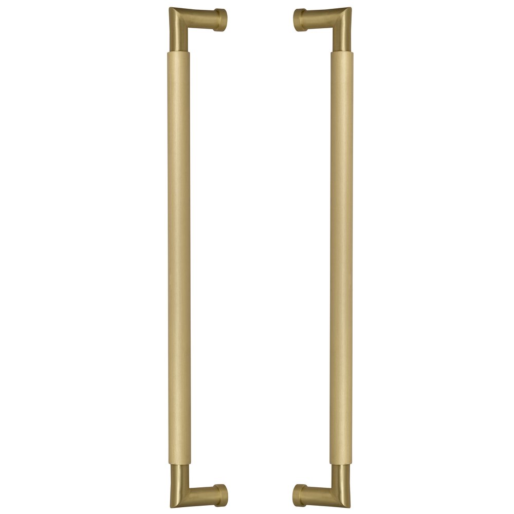18" Centers Plain Back to Back Door Pull in Satin Brass Lacquered