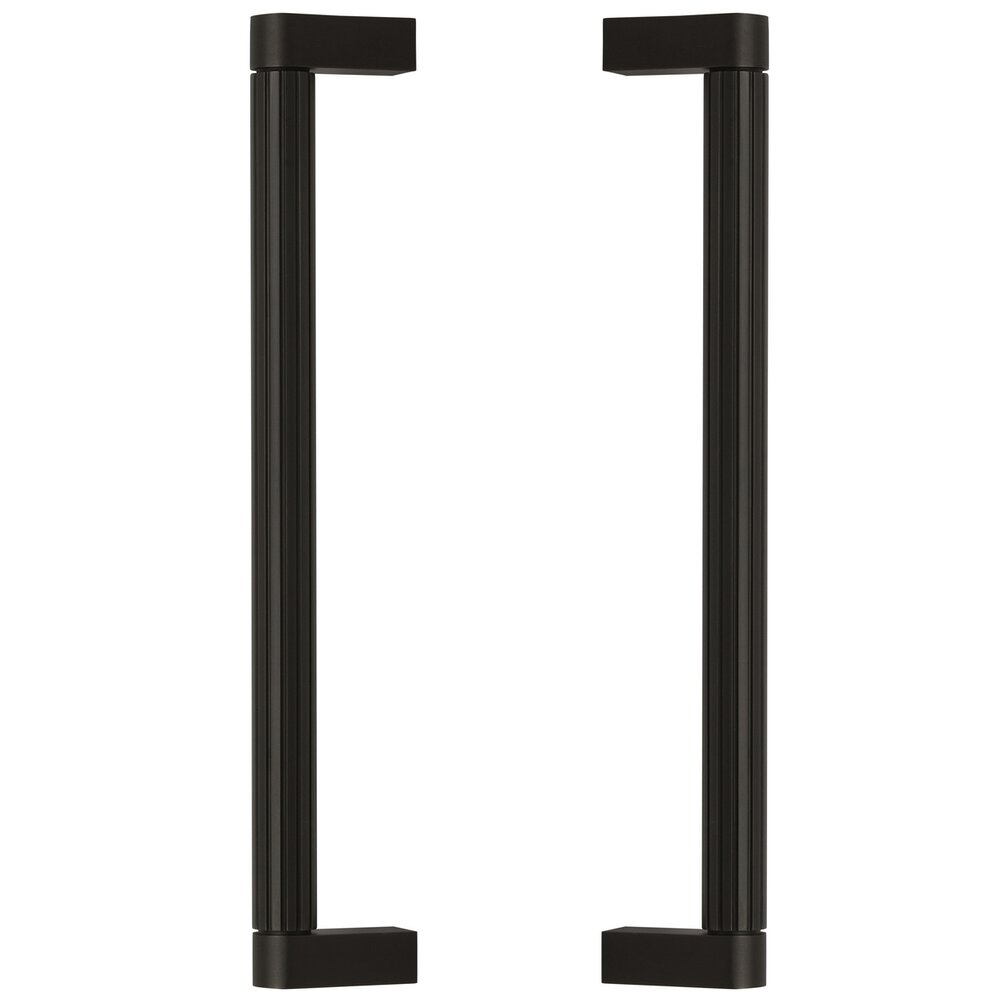 12" Centers Grooved Back to Back Door Pull in Oil Rubbed Bronze Lacquered