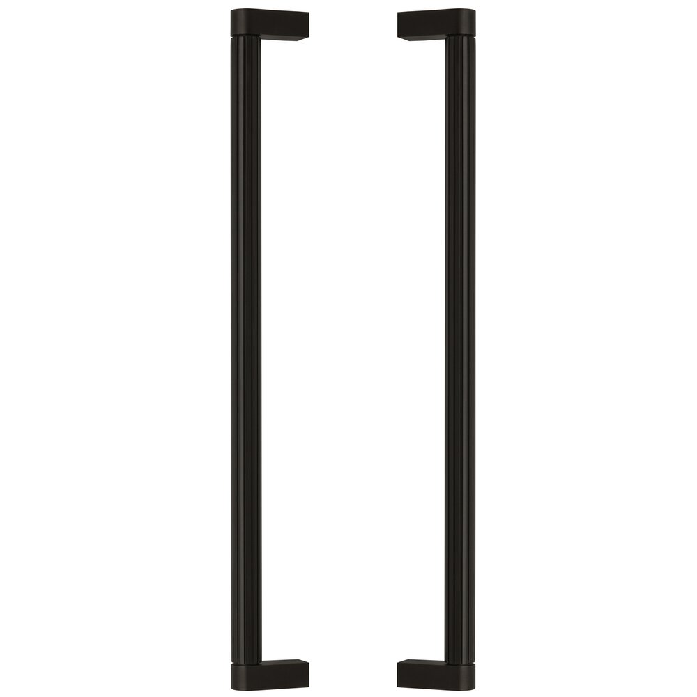 18" Centers Grooved Back to Back Door Pull in Oil Rubbed Bronze Lacquered