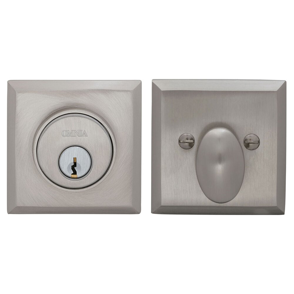 Rectangular Auxiliary Single Deadbolt in Satin Nickel Lacquered Plated, Lacquered