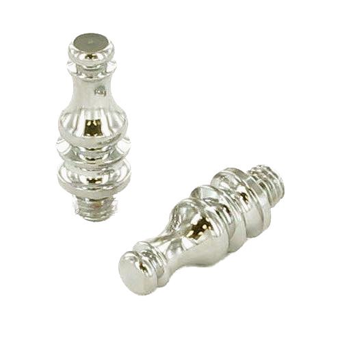 Pair of Steeple Finials in Polished Polished Nickel Lacquered