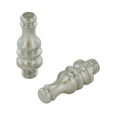 Pair of Steeple Finials in Satin Nickel Lacquered