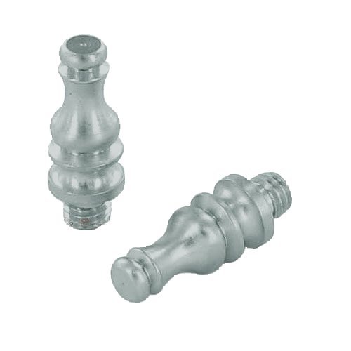 Pair of Steeple Finials in Satin Chrome