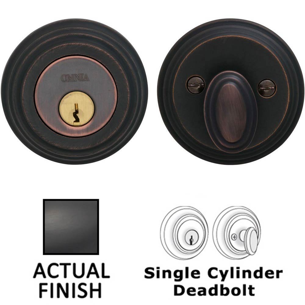 Traditional Auxiliary Single Deadbolt in Oil-Rubbed Bronze