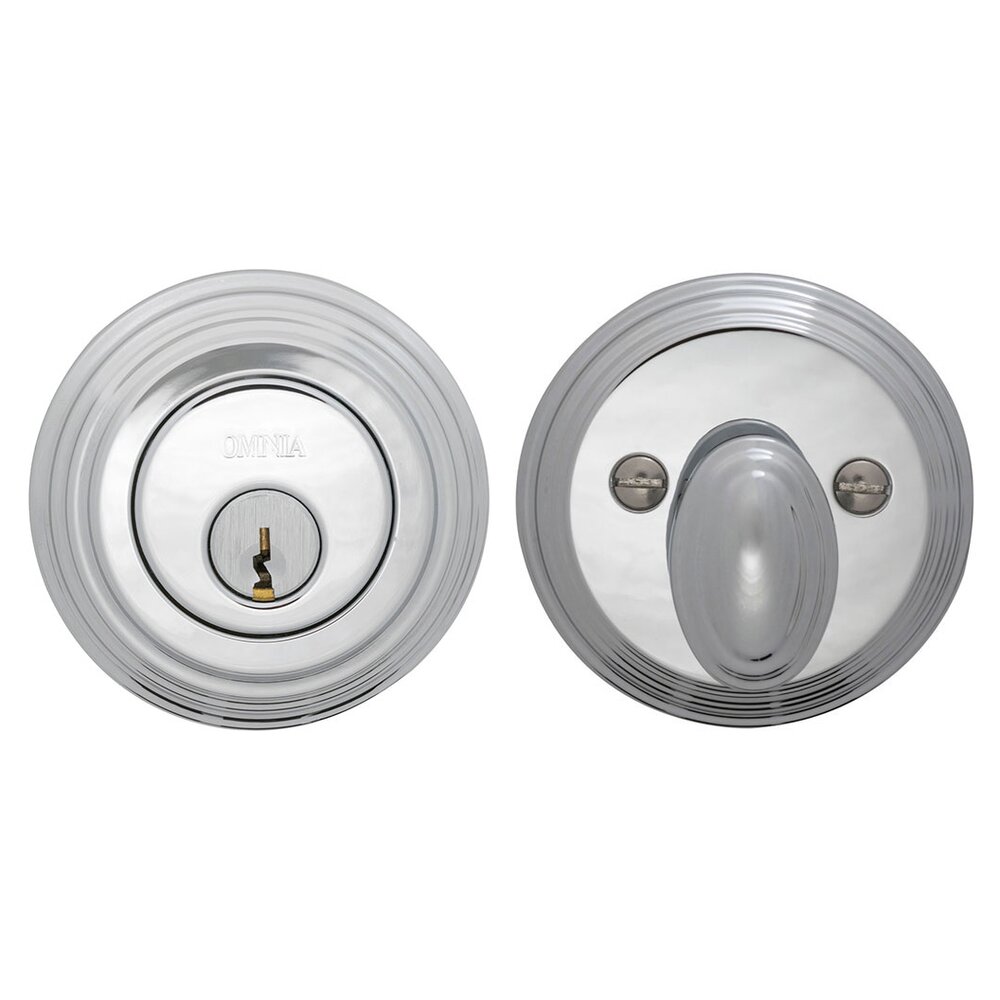 Traditional Auxiliary Single Deadbolt in Polished Chrome Plated