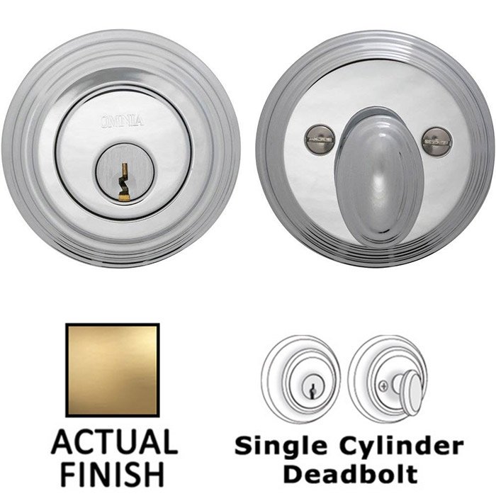 Traditional Single Cylinder Deadbolt in Satin Brass Lacquered